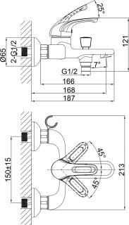 Комплект смесителей DQ DA1370001SET (DA1372101,DA1372201,DA1373201)